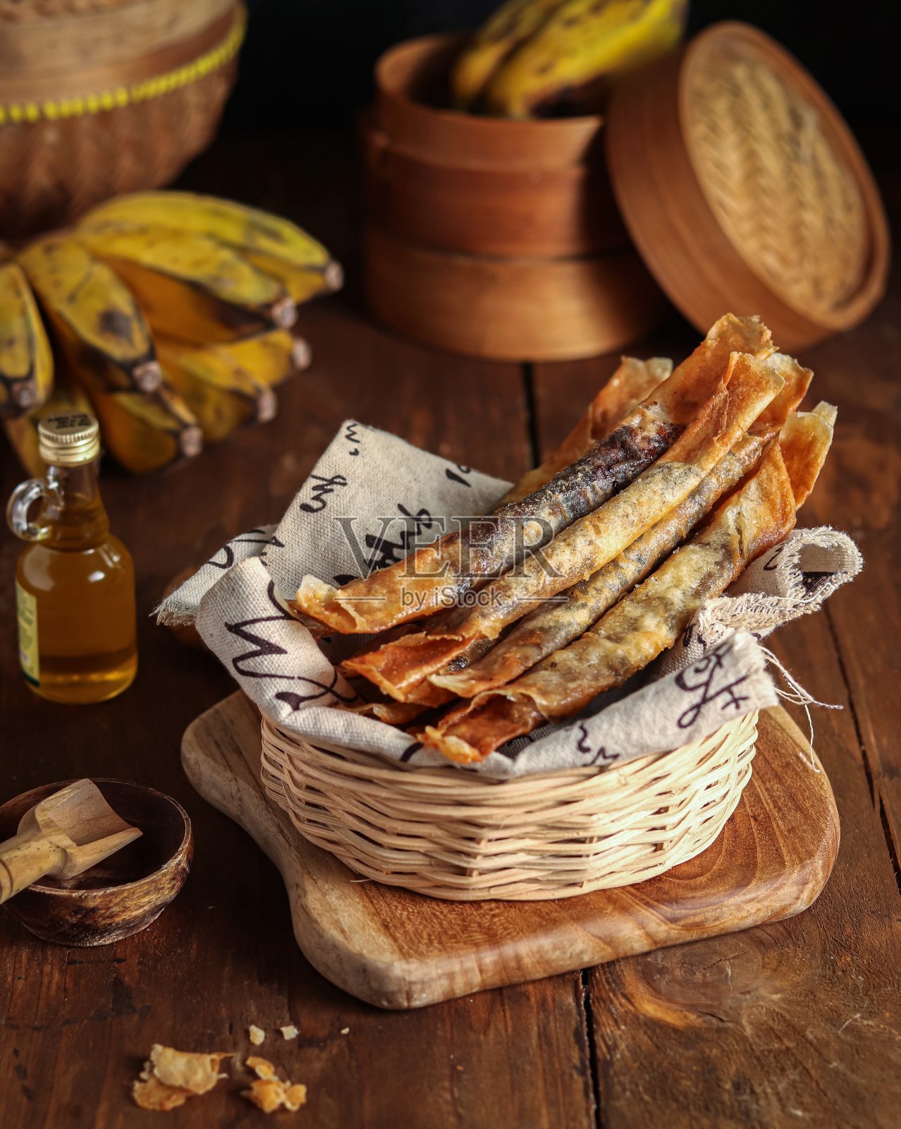 脆皮巧克力香蕉照片摄影图片