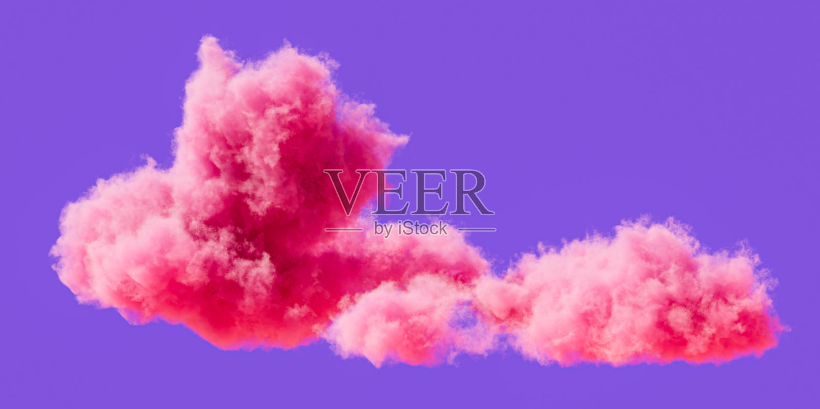 单瓣粉色云彩形成，浪漫柔和的云彩，3d渲染照片摄影图片