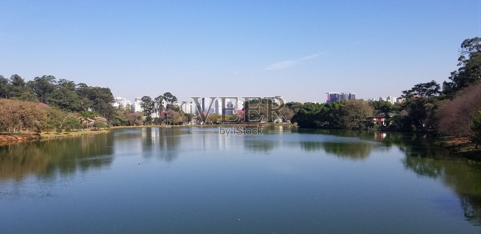 从伊比拉普埃拉公园看到的圣保罗照片摄影图片