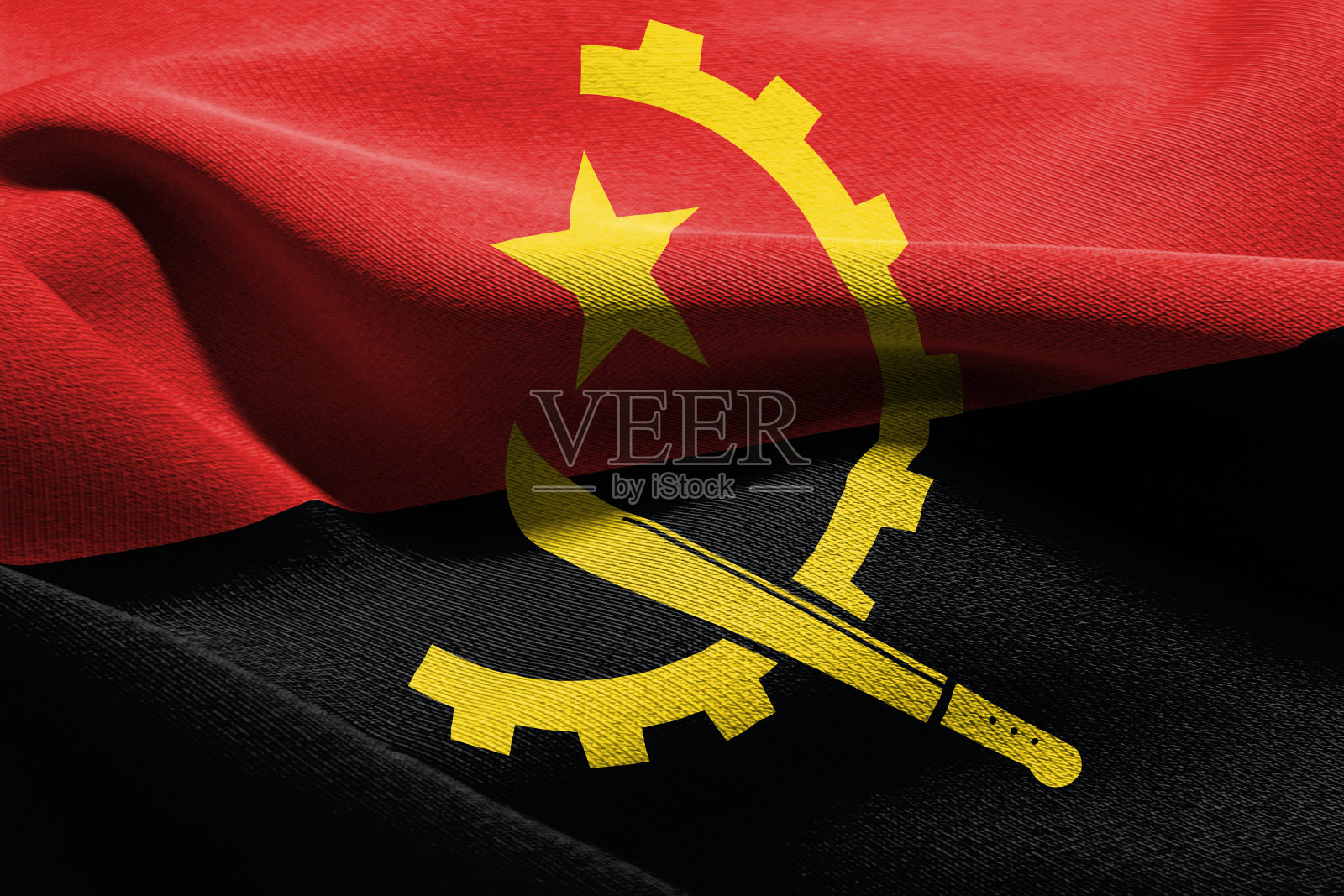 3D插图特写安哥拉国旗照片摄影图片