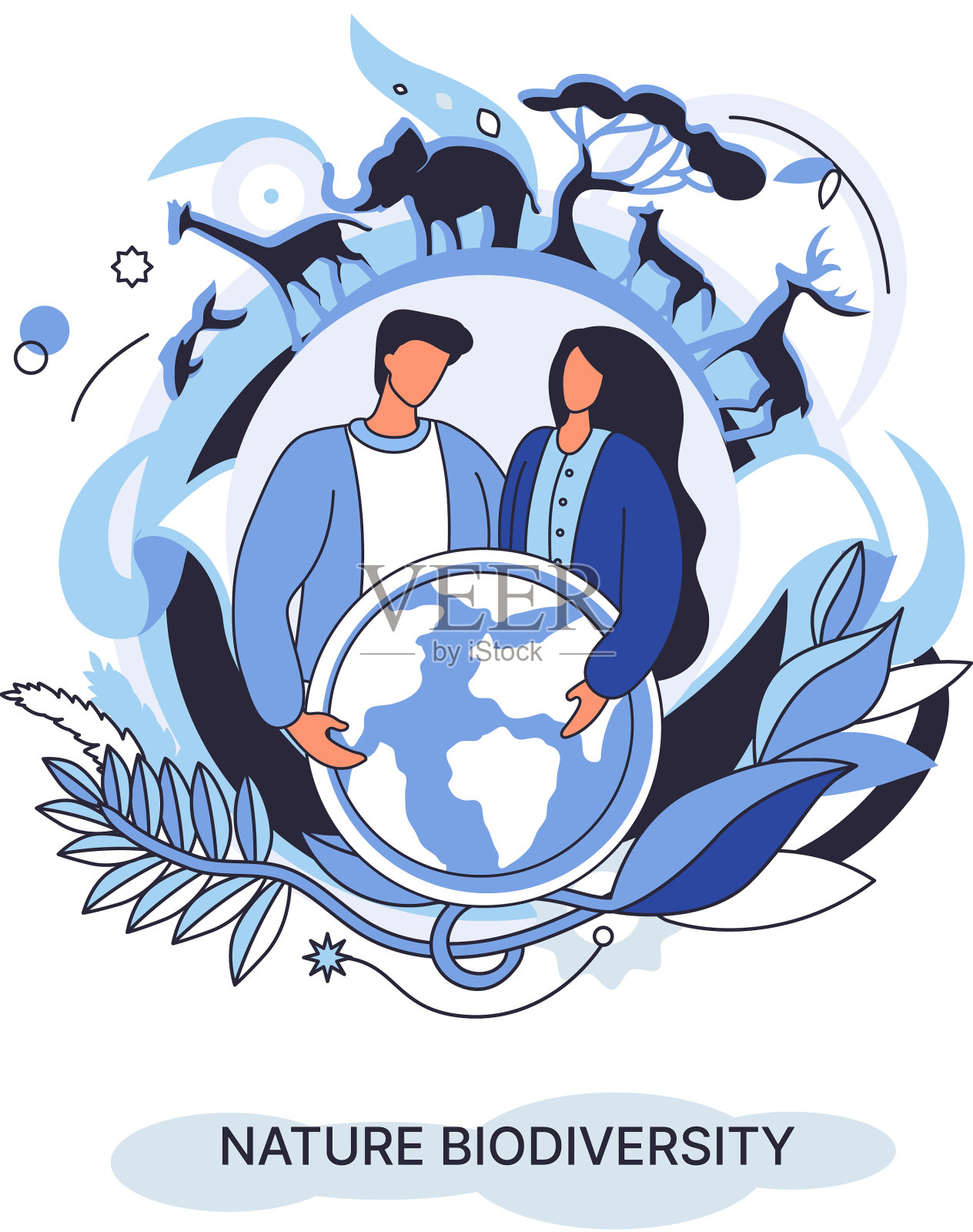 生物多样性是自然界环境的多样性插画图片素材