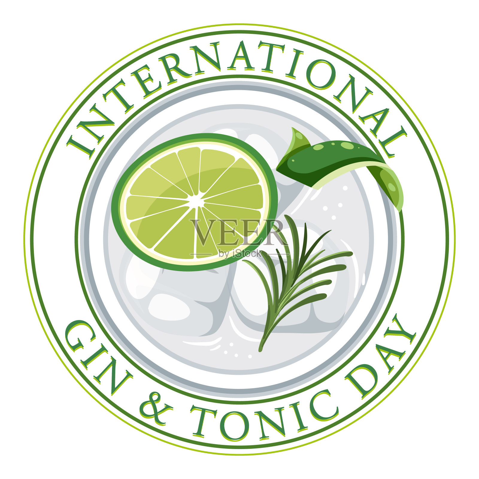 国际杜松子酒和Tonic日横幅插画图片素材