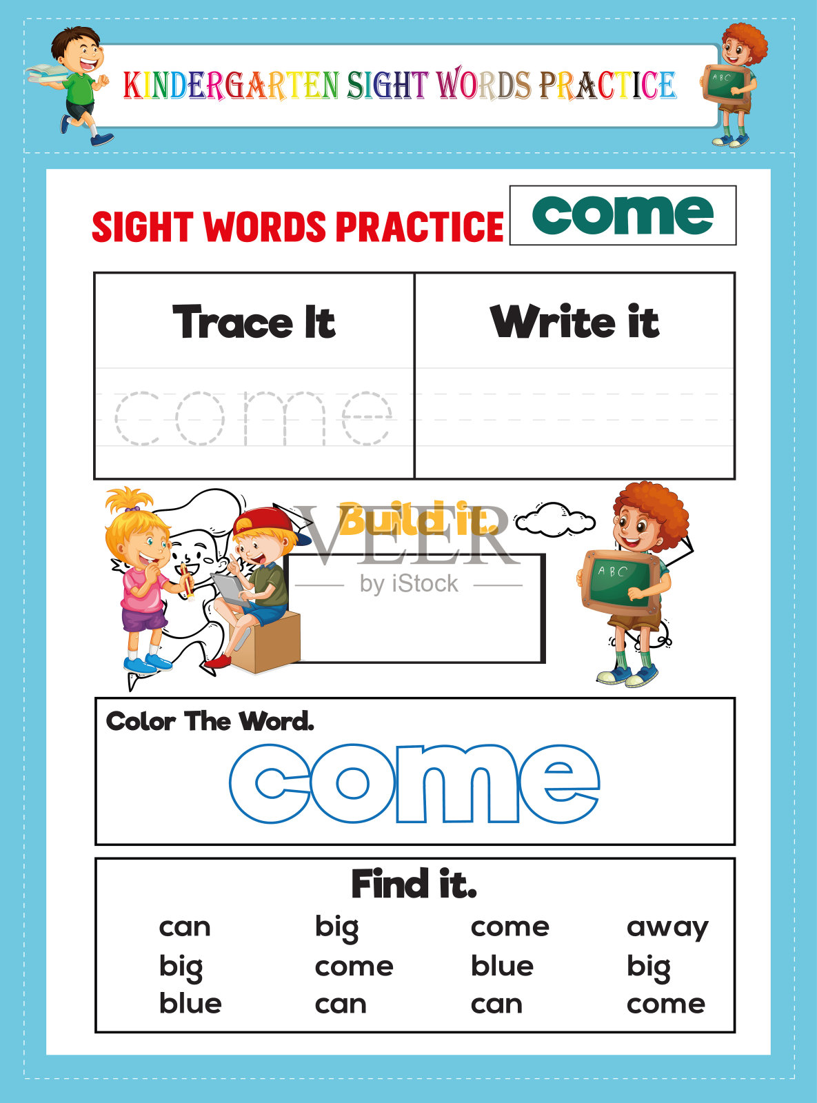 幼儿园看到的话插画图片素材