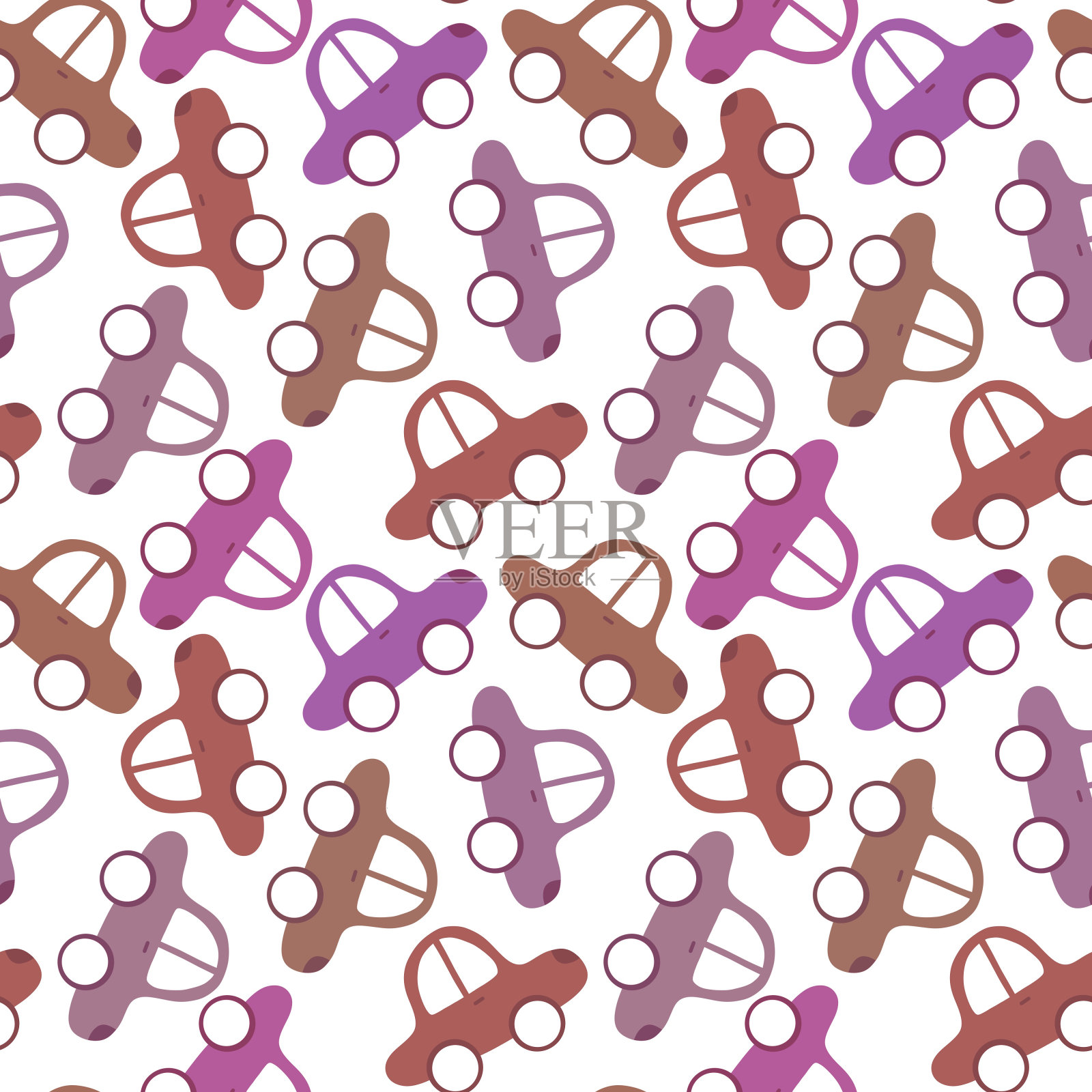 汽车玩具无缝图案的面料和纺织品及包装纺织品插画图片素材