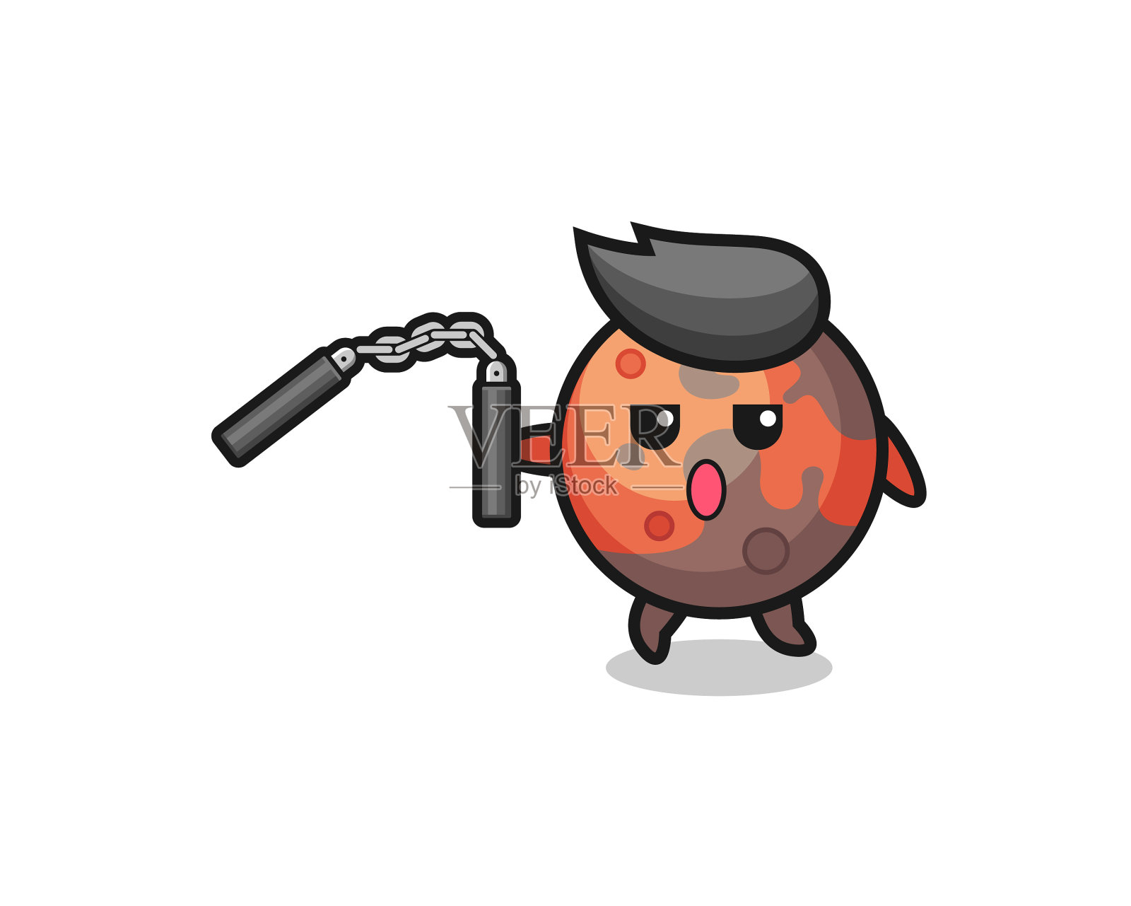 火星使用双节棍的漫画设计元素图片