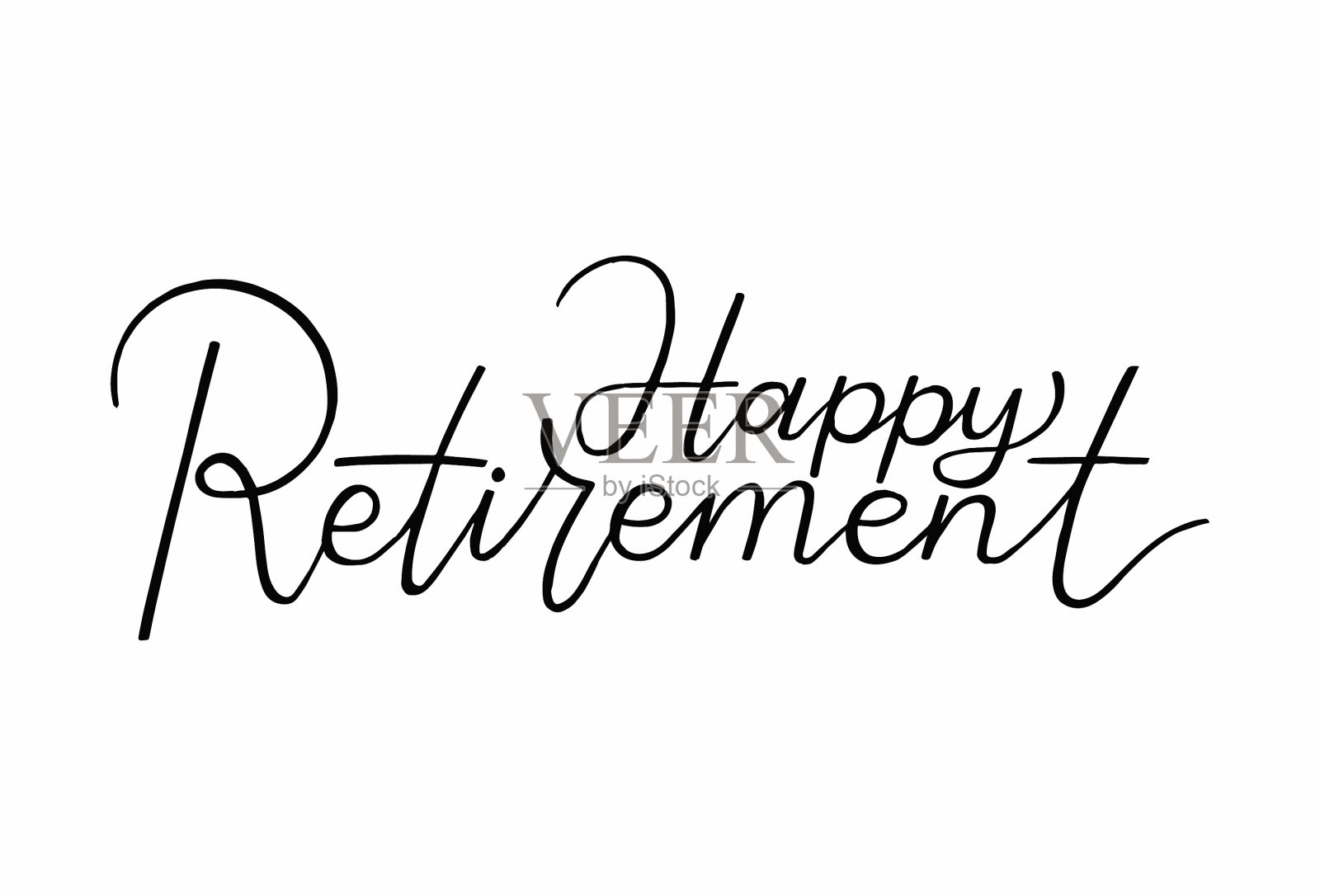 《快乐退休手书》。向量股票插图插画图片素材