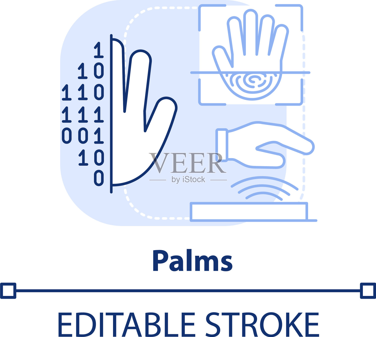 掌心浅蓝色概念图标插画图片素材