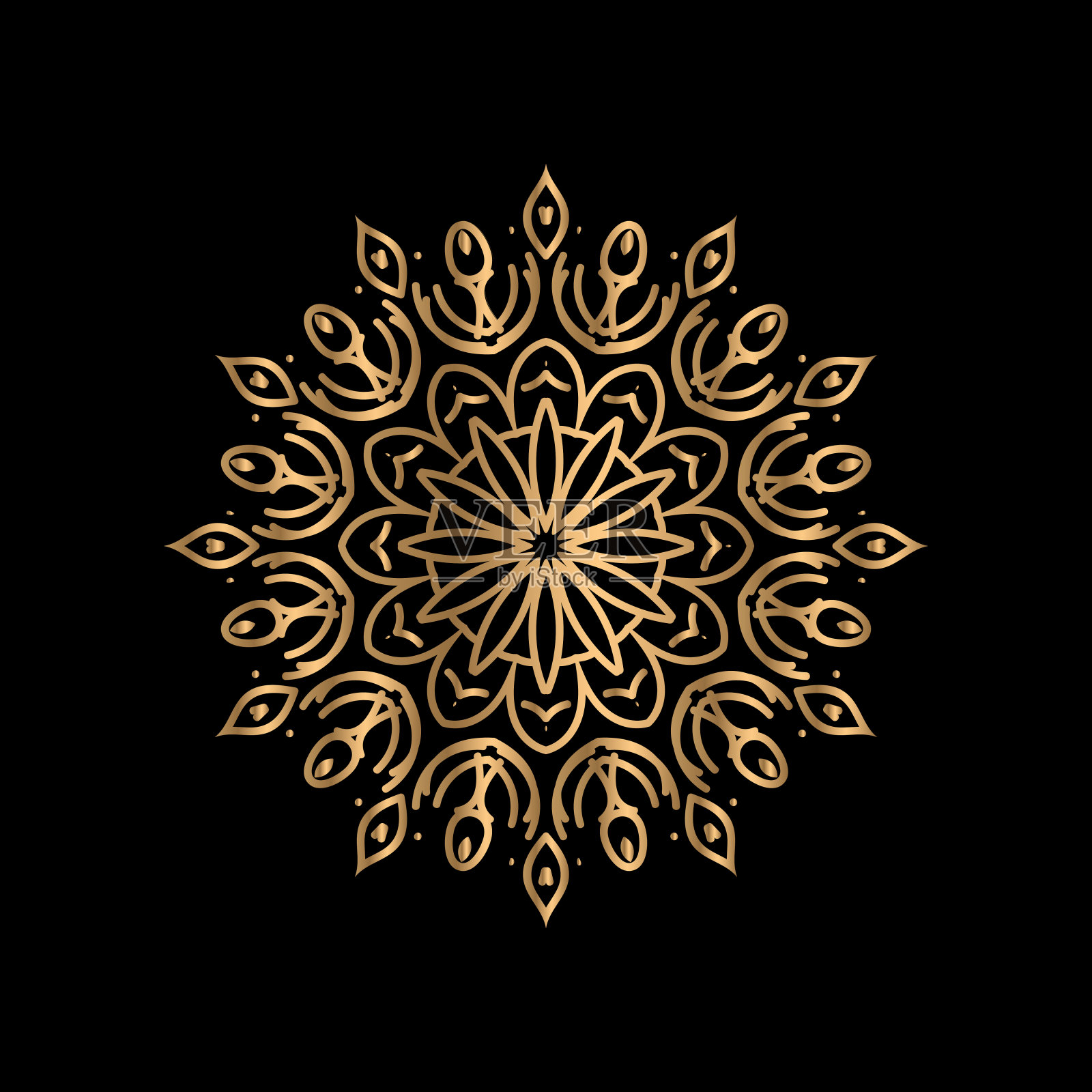 曼荼罗花卉艺术标志背景设计插画图片素材