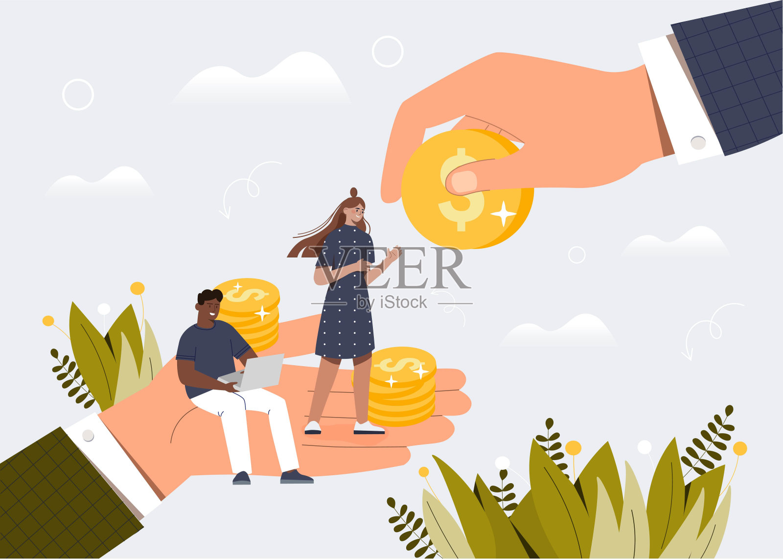 社会支持的概念插画图片素材