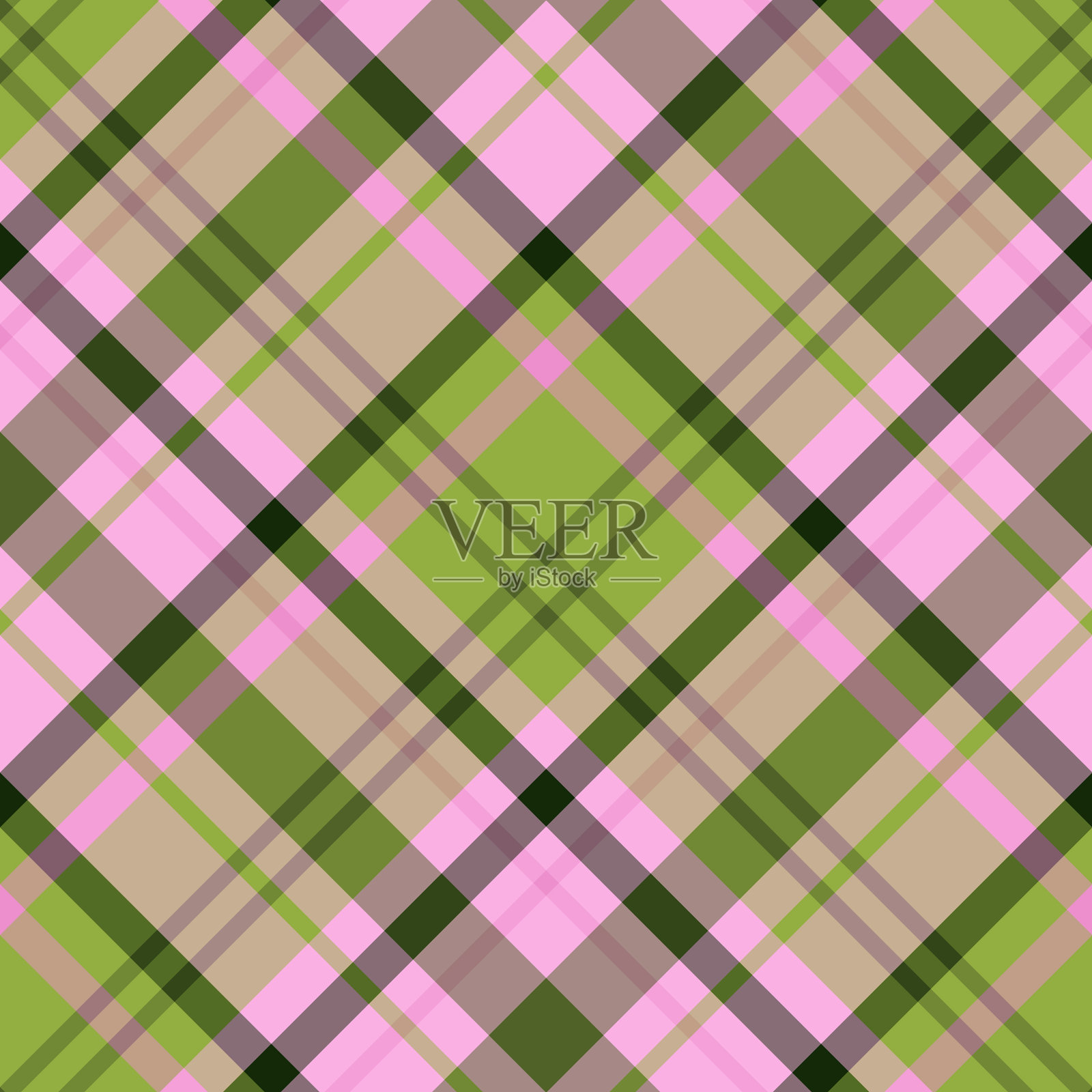 无缝图案以粉色和绿色为配色插画图片素材