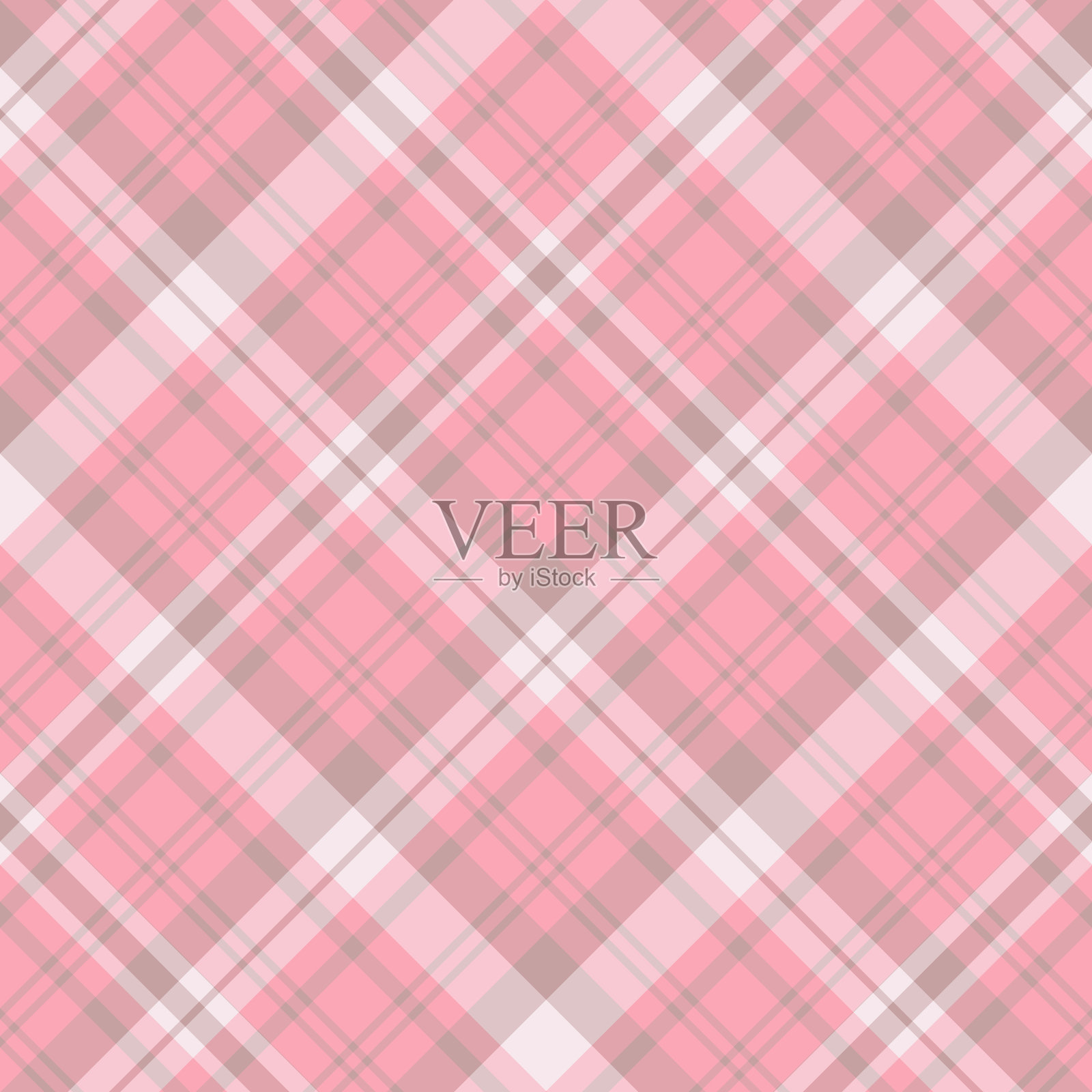 无缝图案卡哇伊粉红色格纹插画图片素材