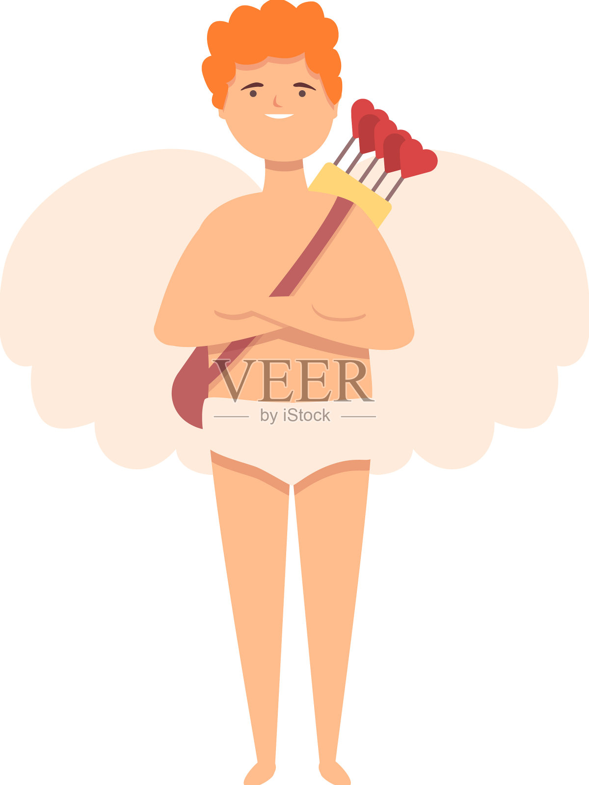 丘比特浪漫图标卡通情人节设计元素图片