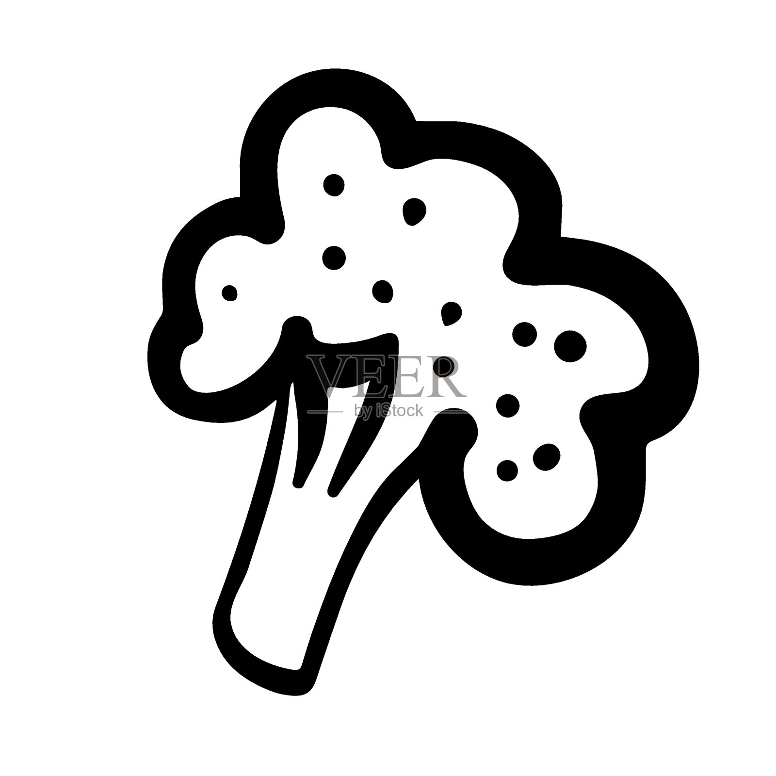 涂鸦大纲花椰菜。手绘新鲜蔬菜插画图片素材