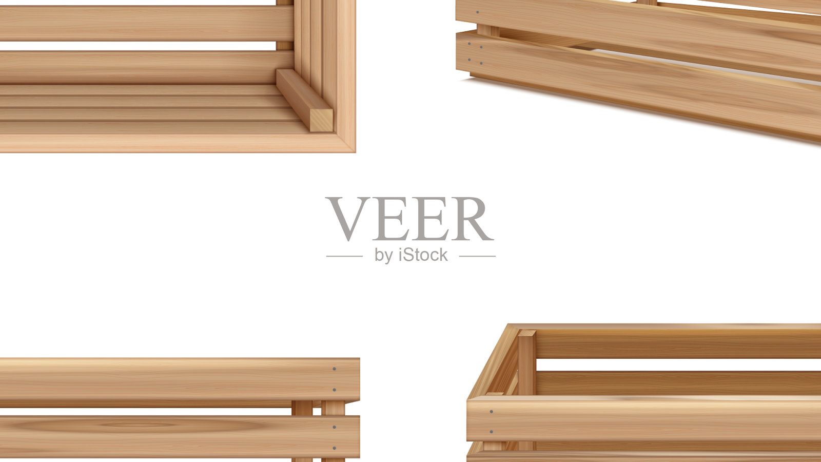 写实木盒系列插画图片素材