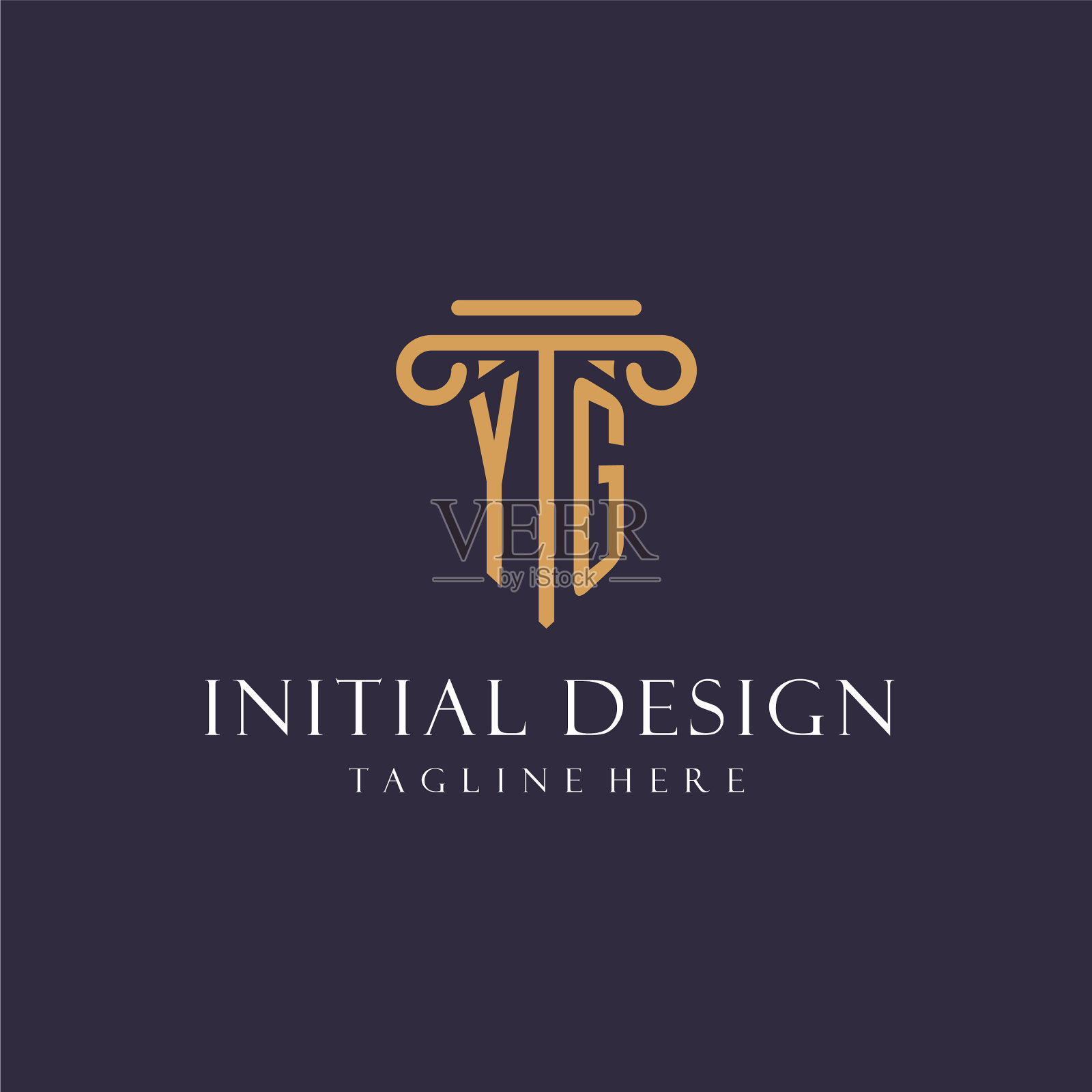 Yg字母首字母设计为律师事务所律师插画图片素材