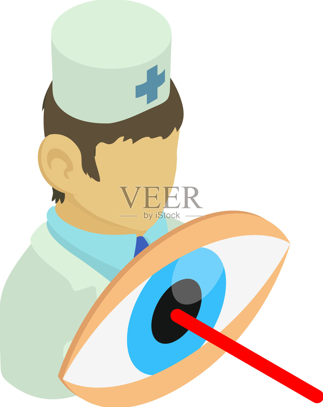 激光手术图标等距插画图片素材