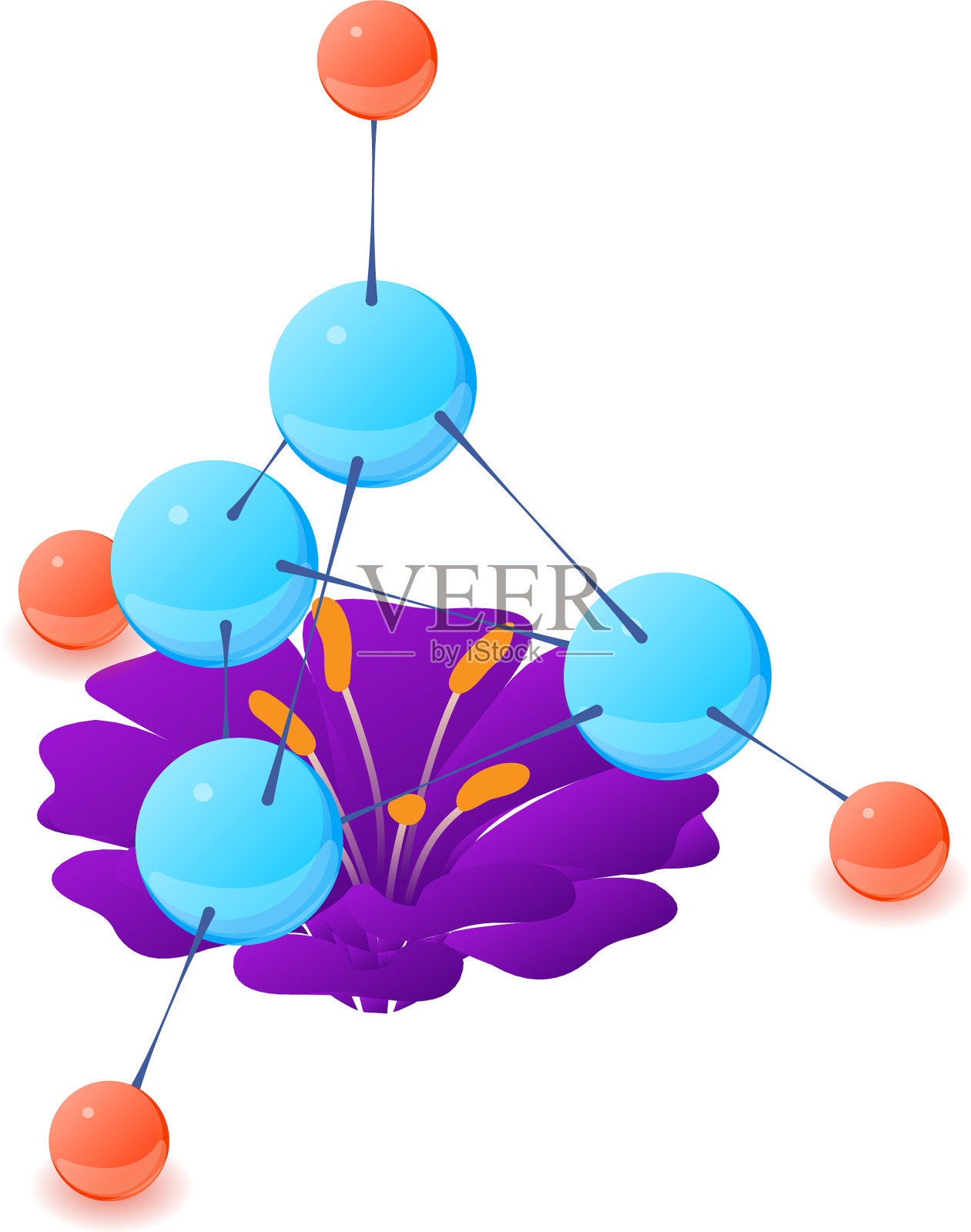 紫罗兰花图标等距开放插画图片素材