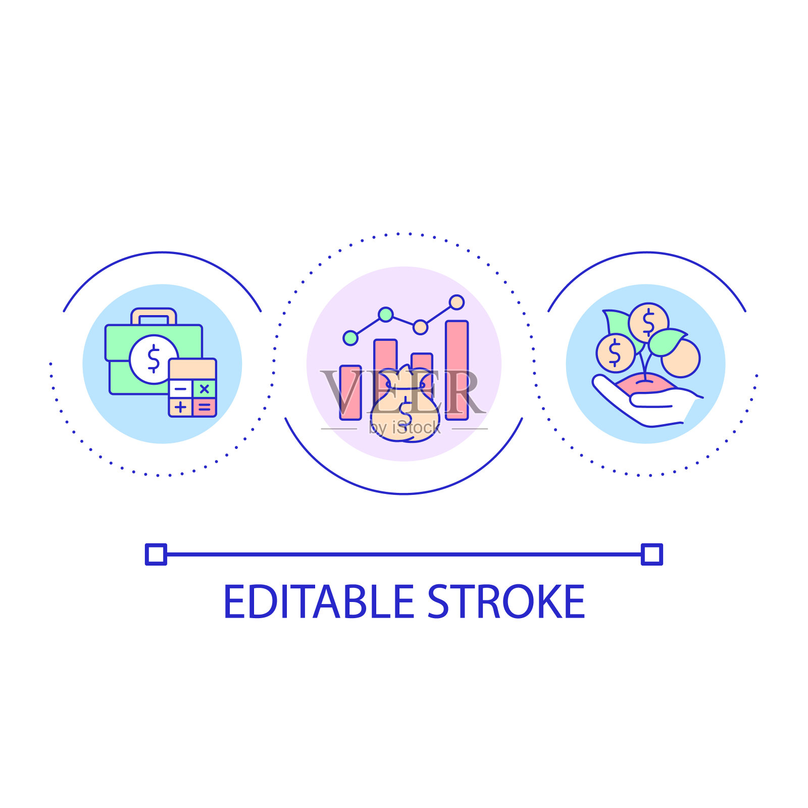 利润增长循环概念图标插画图片素材