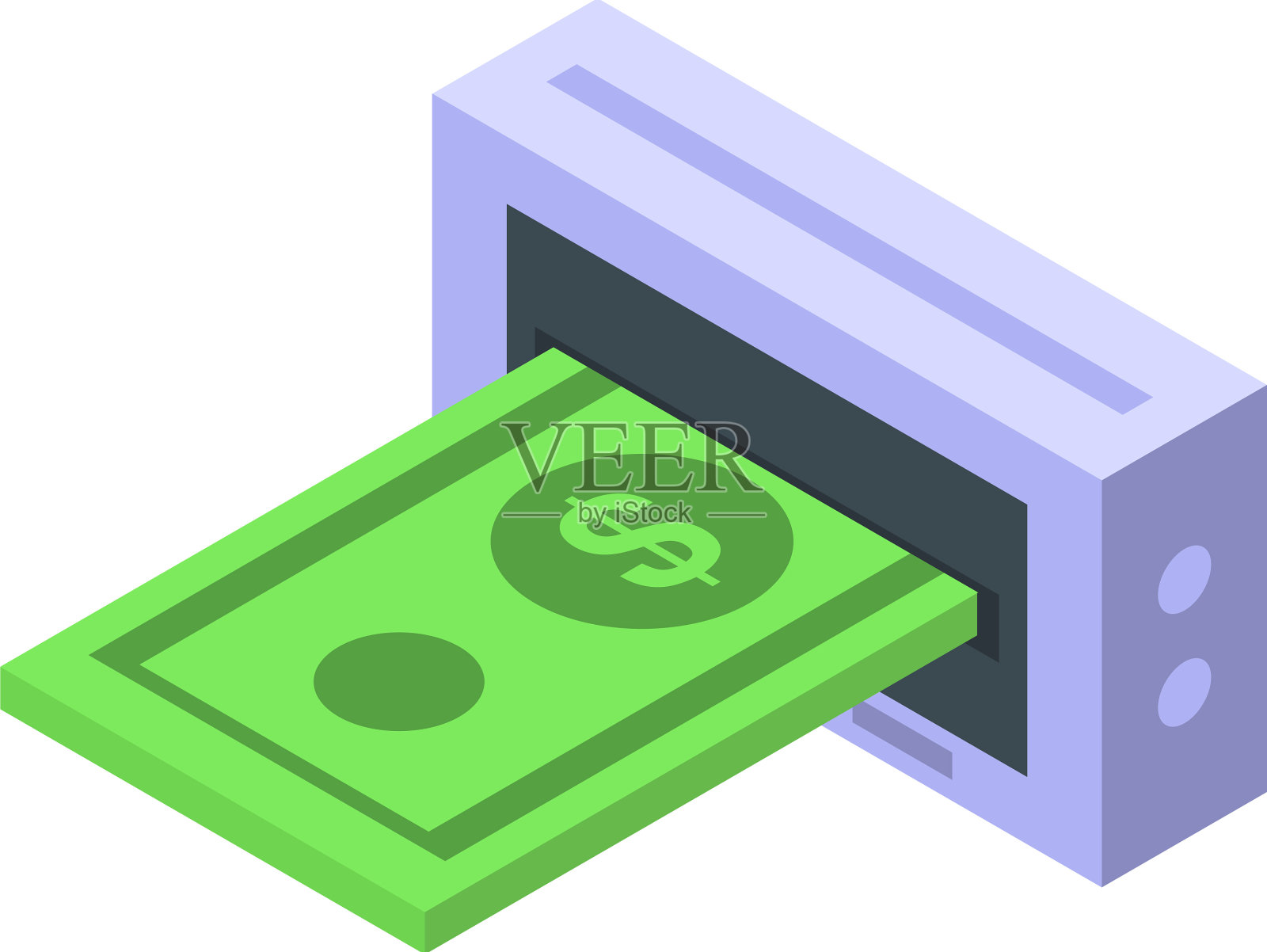 ATM现金图标等距被动收入插画图片素材