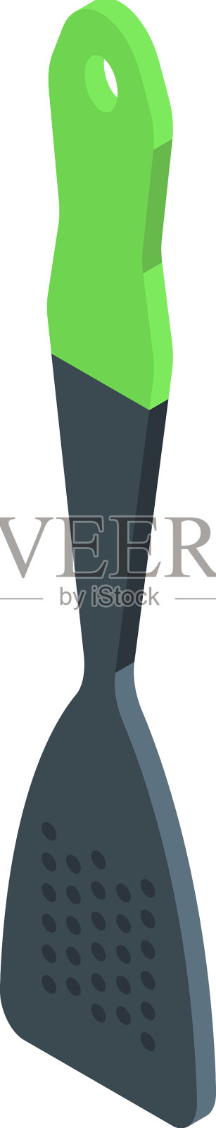 厨房锅铲图标等距烧烤工具插画图片素材