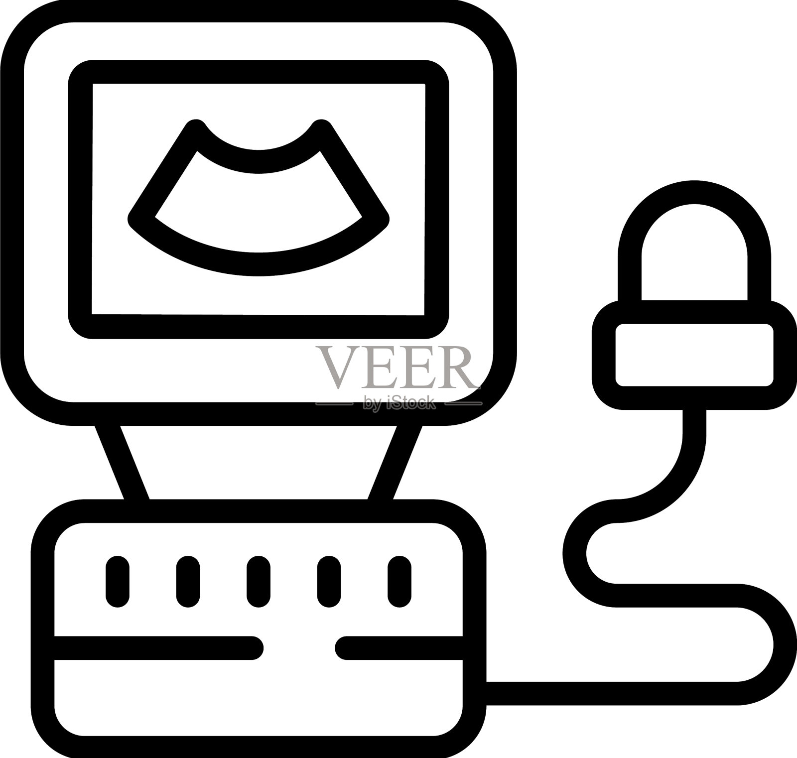 孕妇扫描图标勾勒婴儿护理图标素材