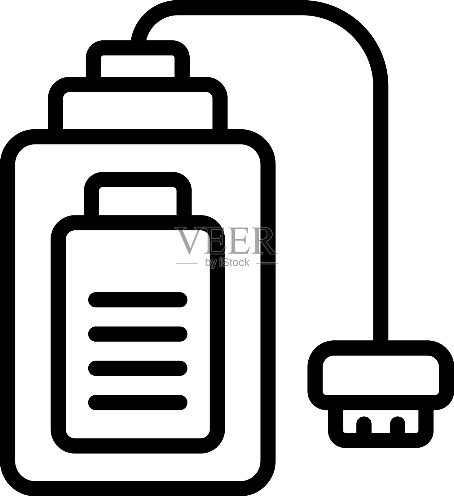 电缆充电宝图标轮廓usb能源插画图片素材