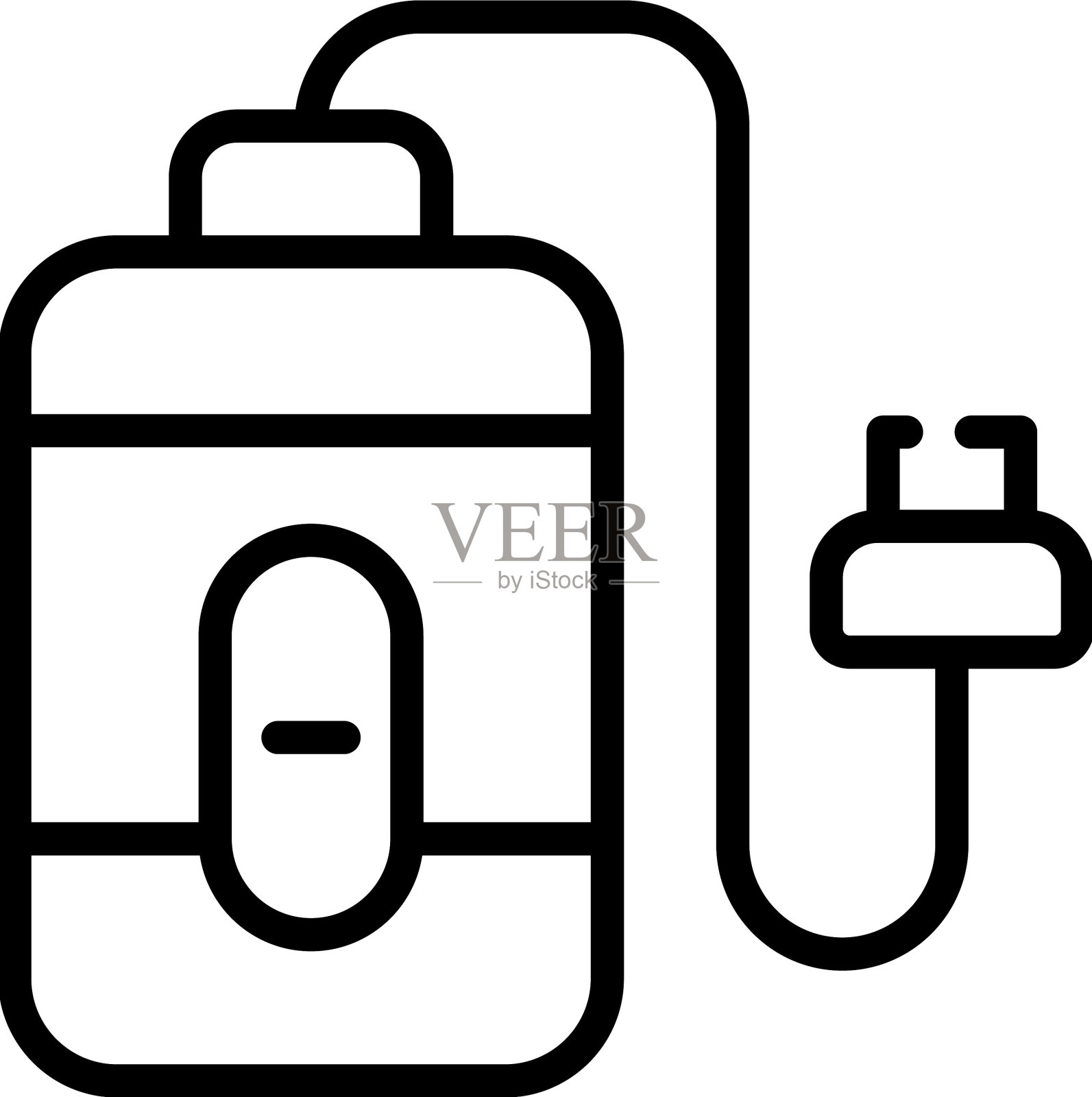 电源银行图标轮廓电池充电器插画图片素材