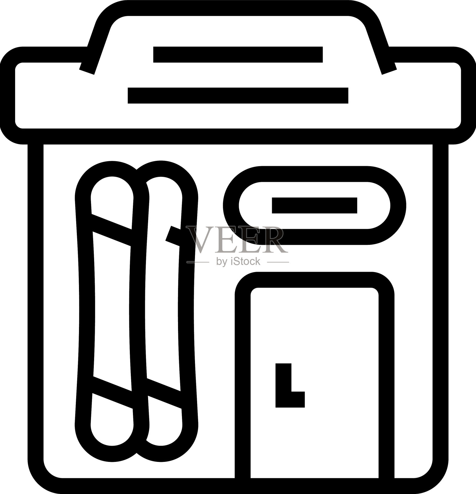 滑雪商店图标轮廓室内商店插画图片素材