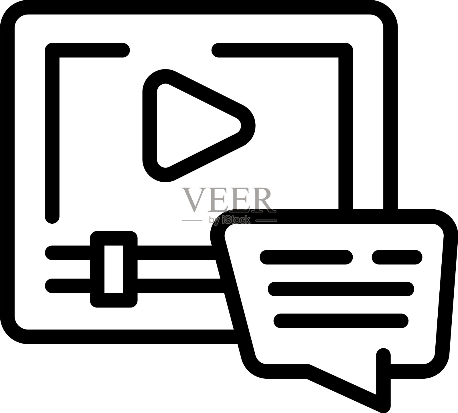 视频播放器反馈图标概述意见插画图片素材