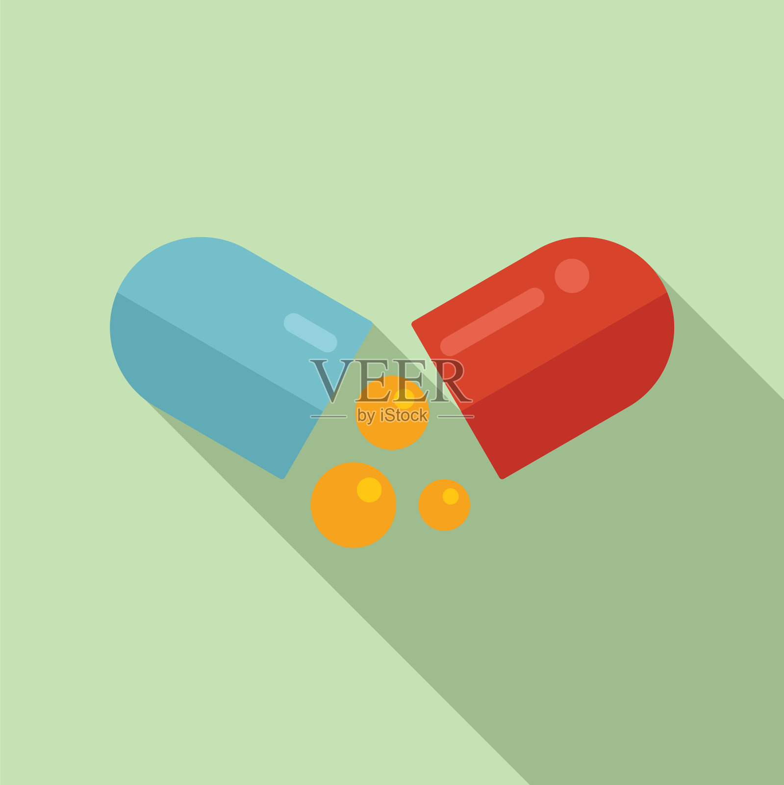 医疗胶囊图标平坦健康胶囊插画图片素材