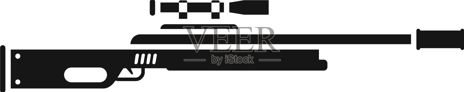 狙击步枪图标简单的武器枪设计元素图片