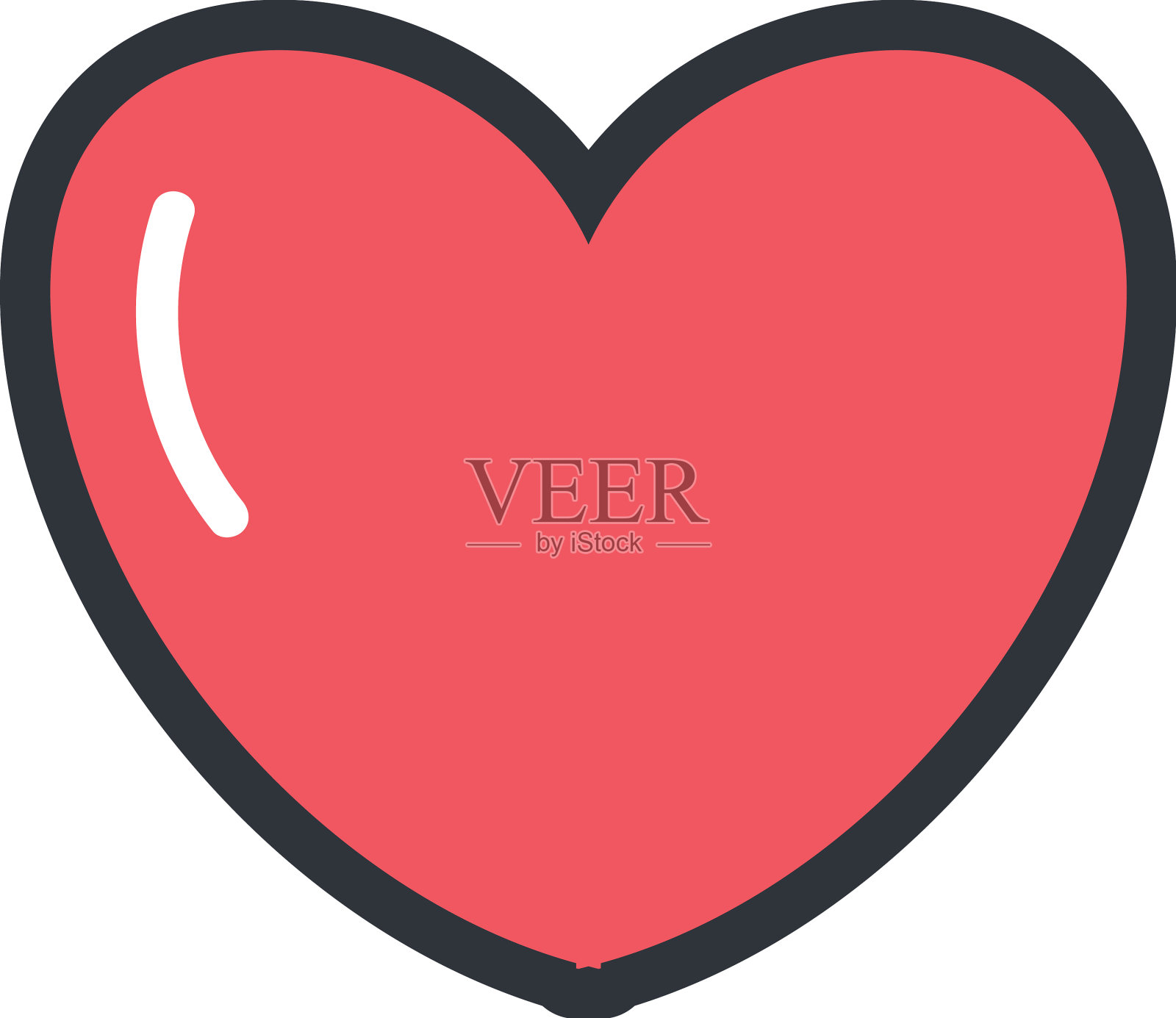 扁平可爱的心形设计设计元素图片