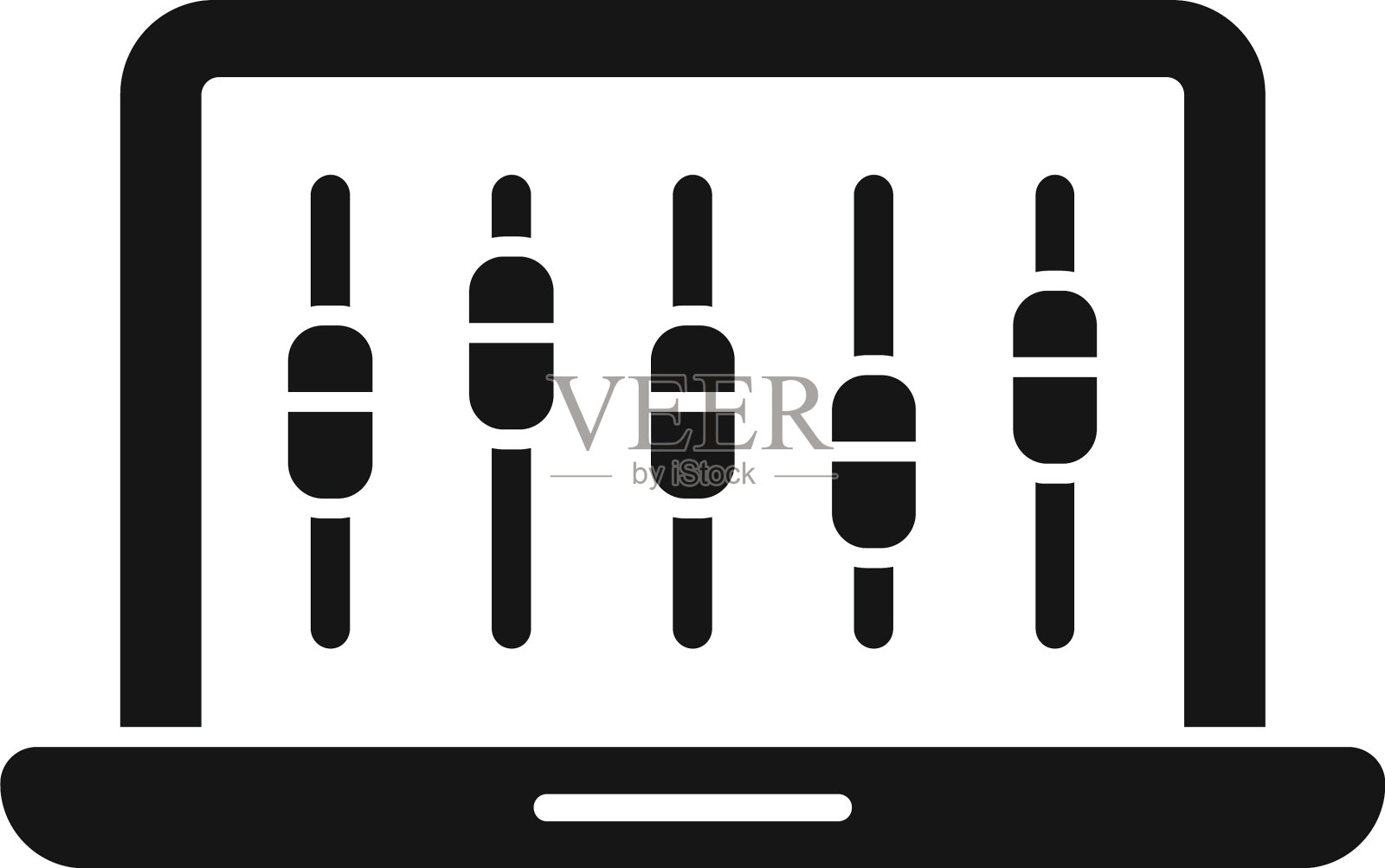 笔记本电脑控制图标简单屏幕中心设计元素图片