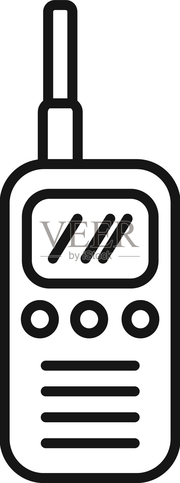 对讲机通讯图标轮廓图标素材