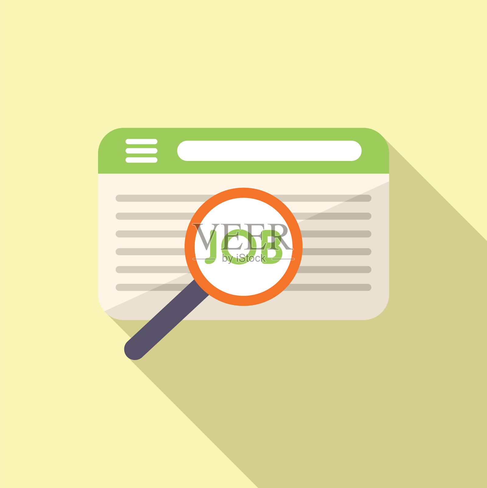 求职网上搜索图标平板电脑插画图片素材