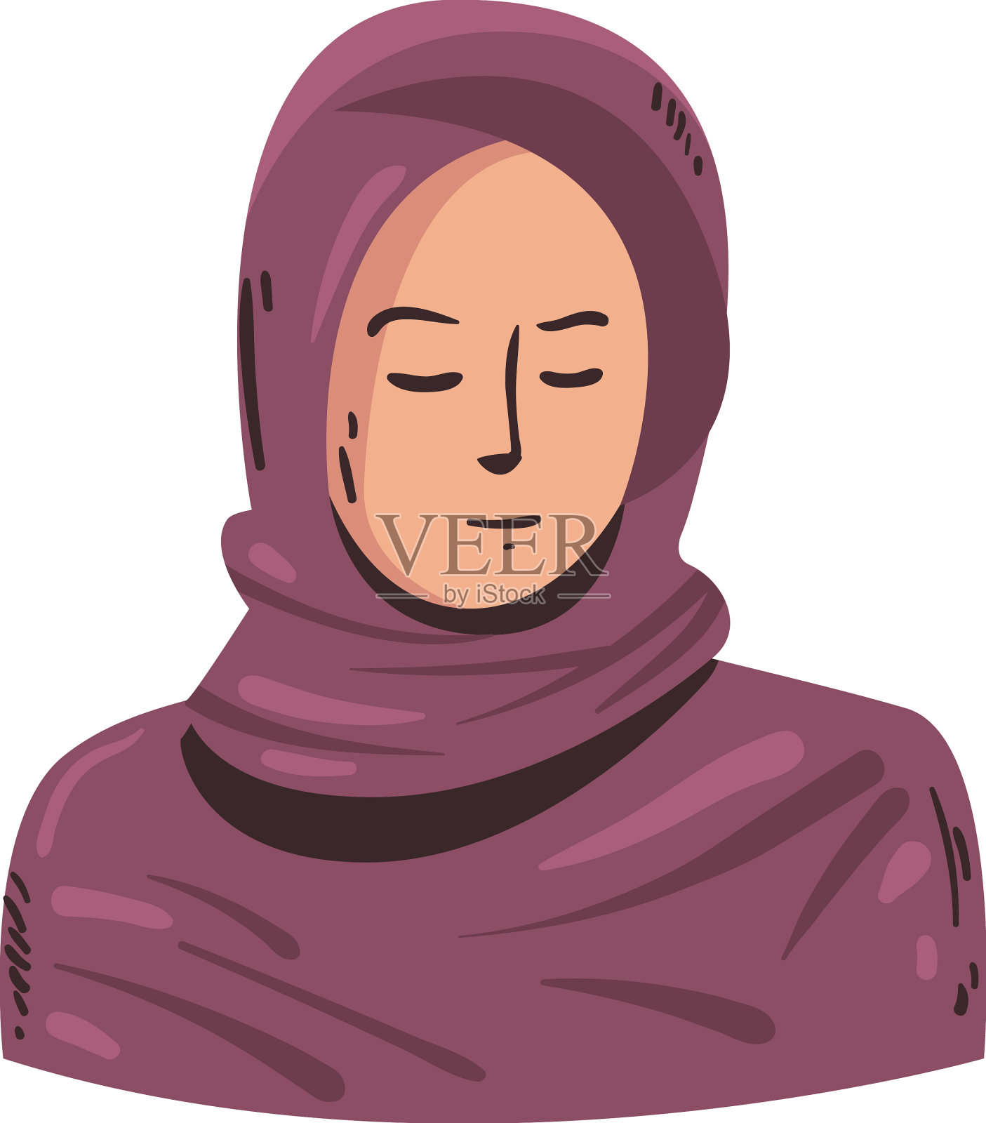 平面穆斯林女性设计设计元素图片