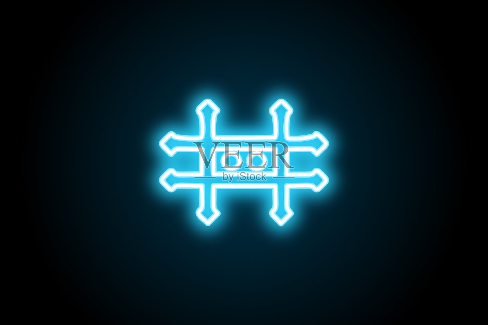 炼金术锌霓虹灯发光符号在黑色背景插画图片素材