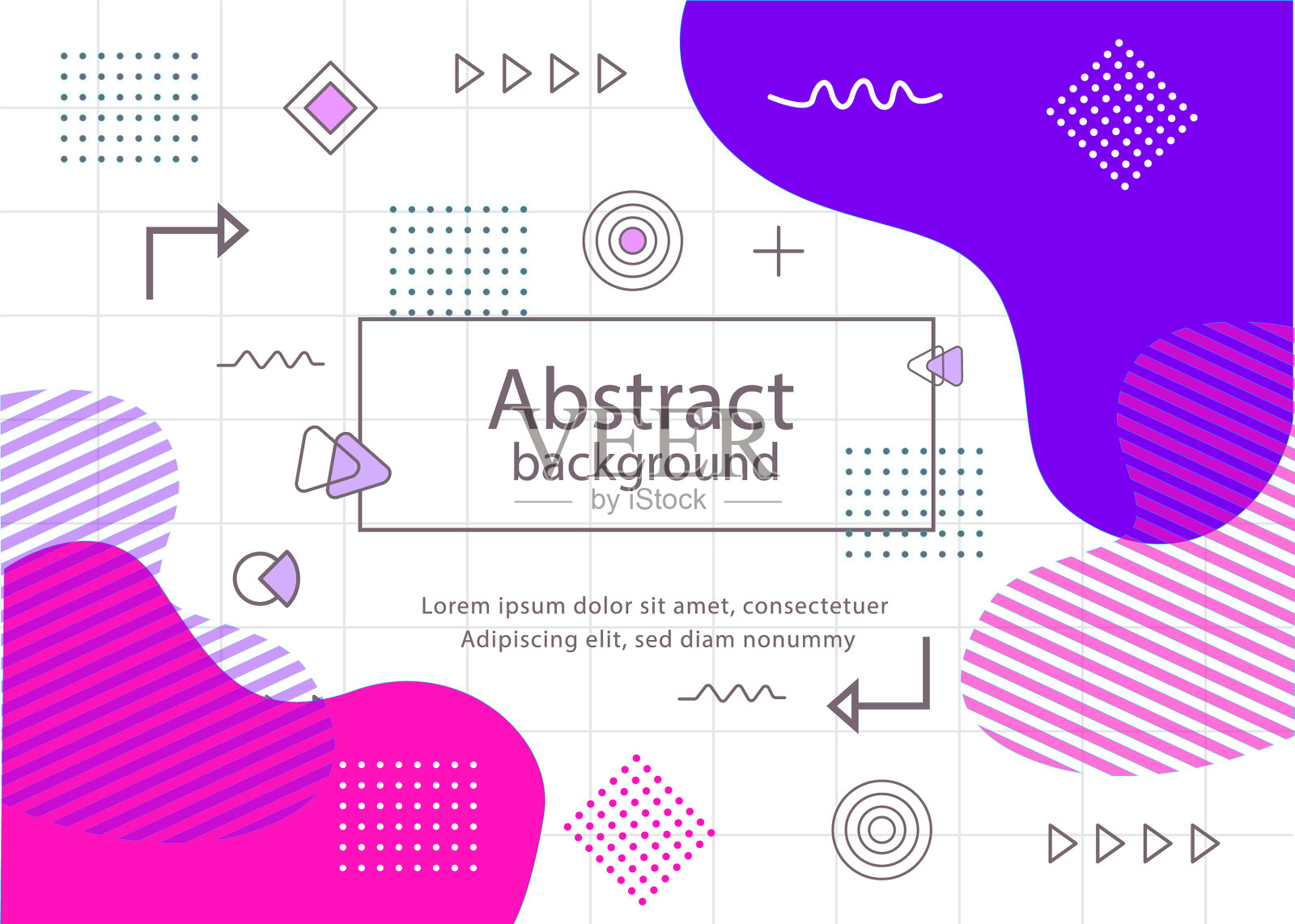 紫色蓝色抽象孟菲斯液体背景插画图片素材