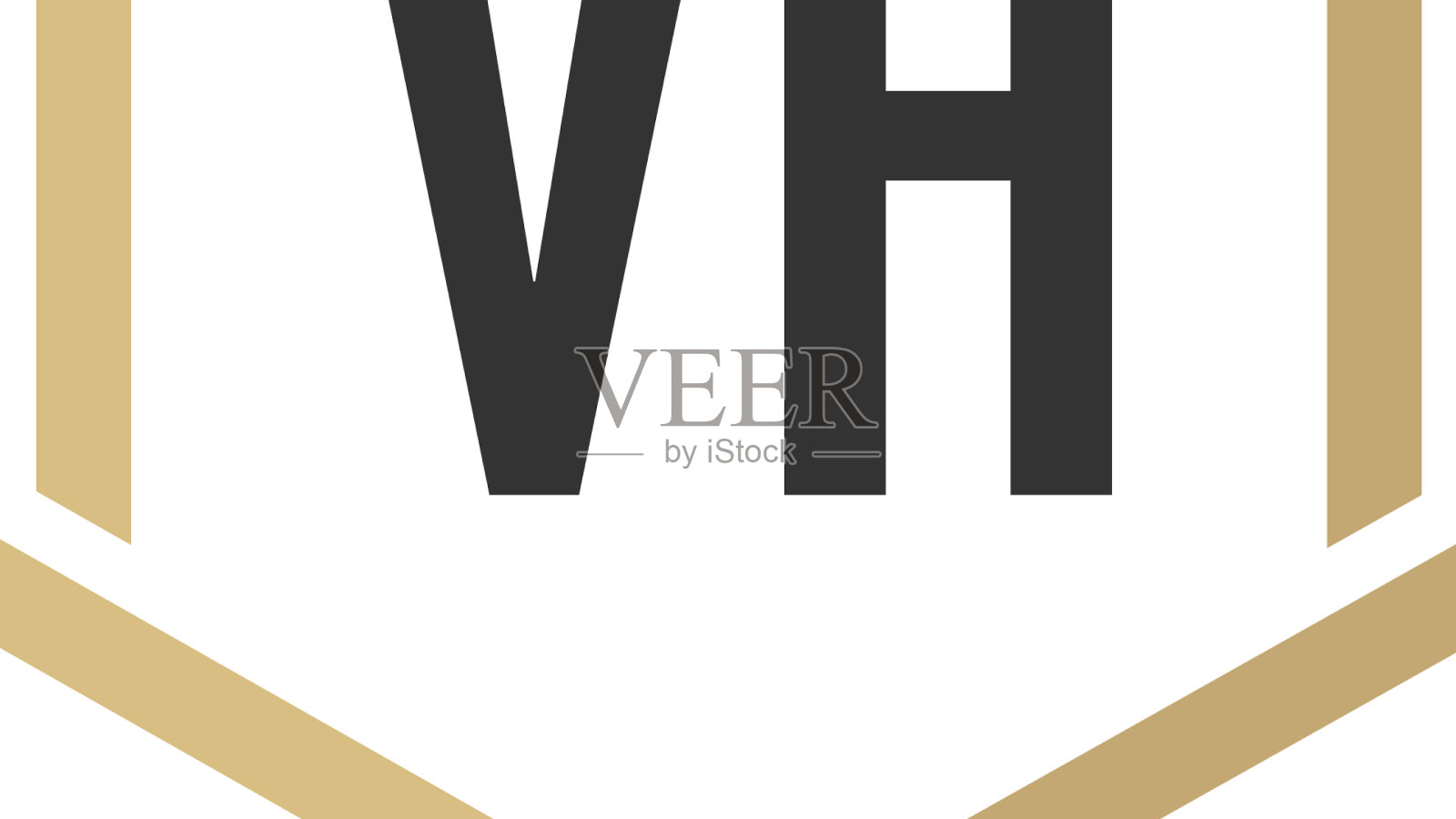 首字母vh首字母创意六边形插画图片素材