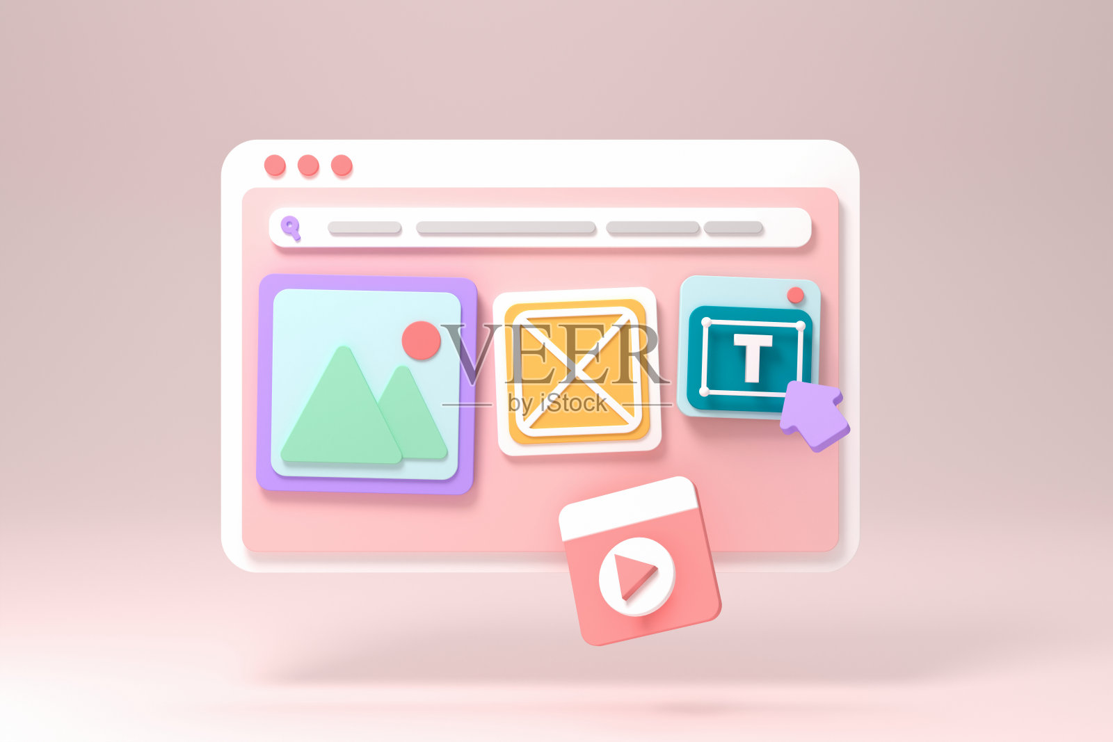 Web开发概念3d插图照片摄影图片