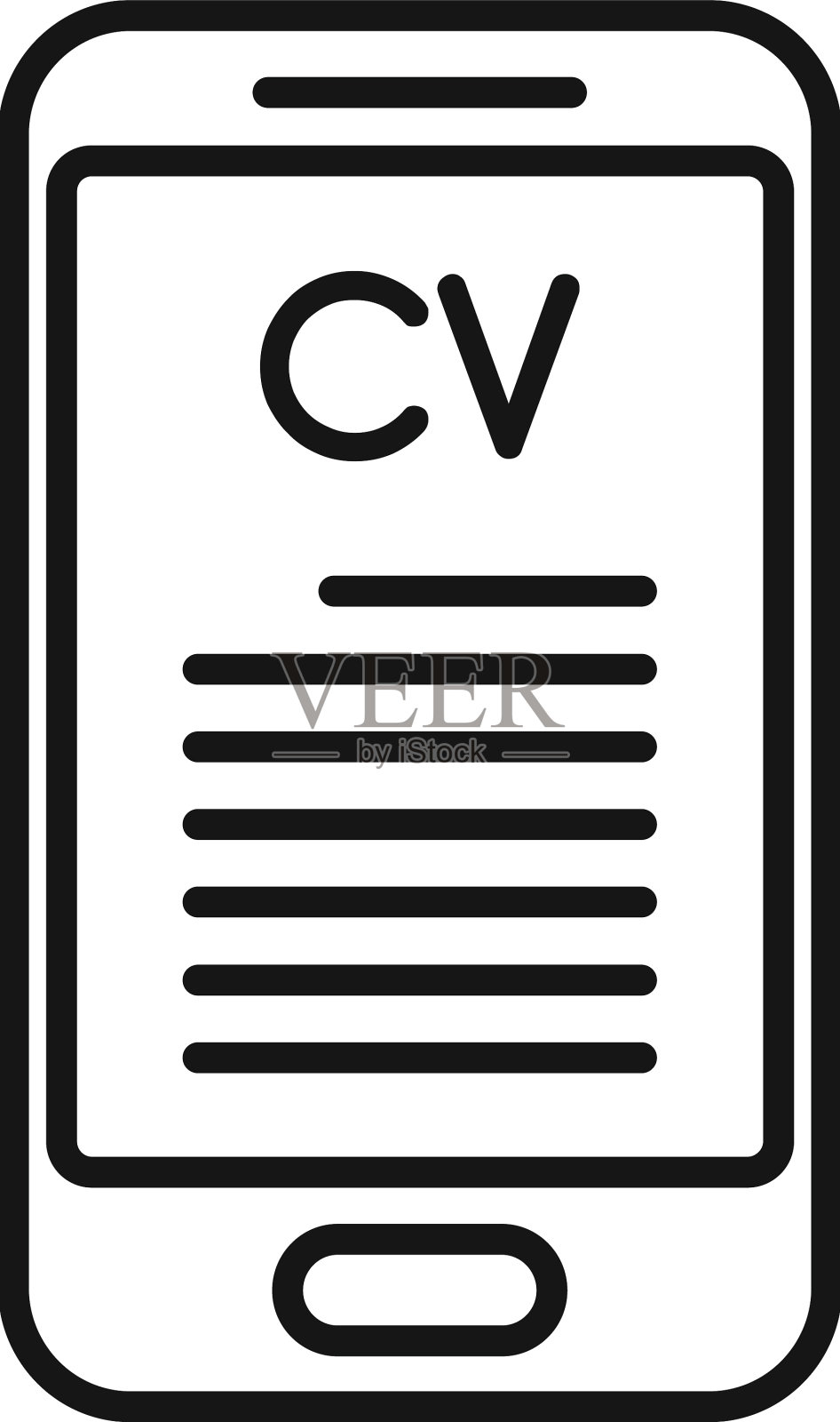 CV手机图标轮廓互联网工作设计元素图片