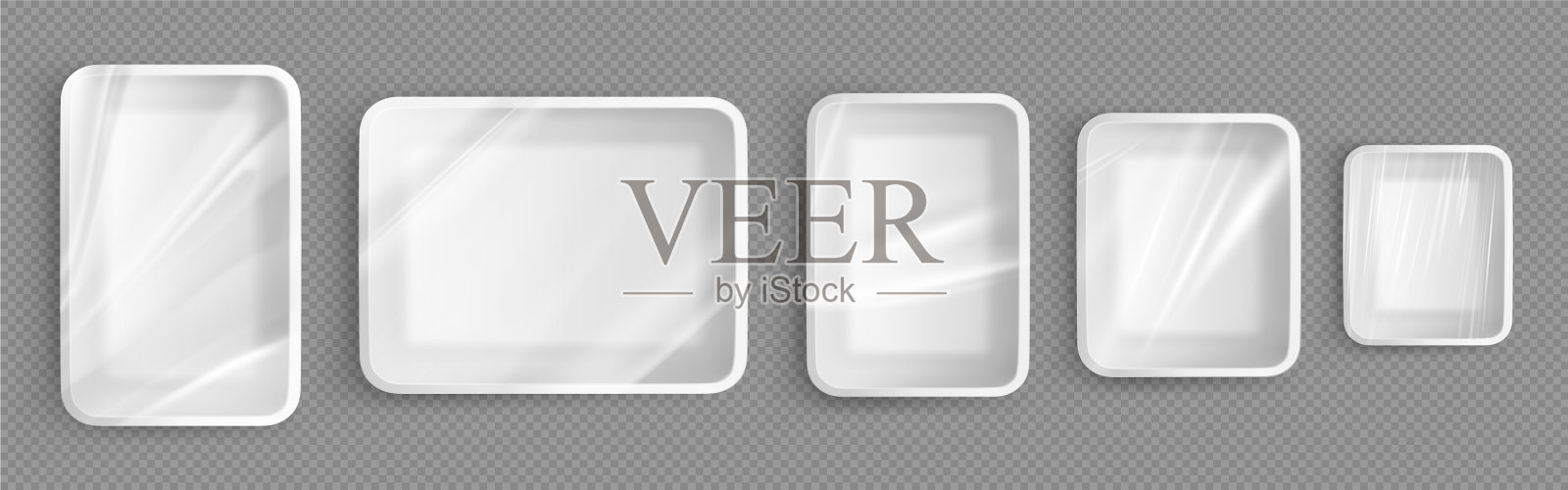 白色塑料托盘食品泡沫塑料容器插画图片素材