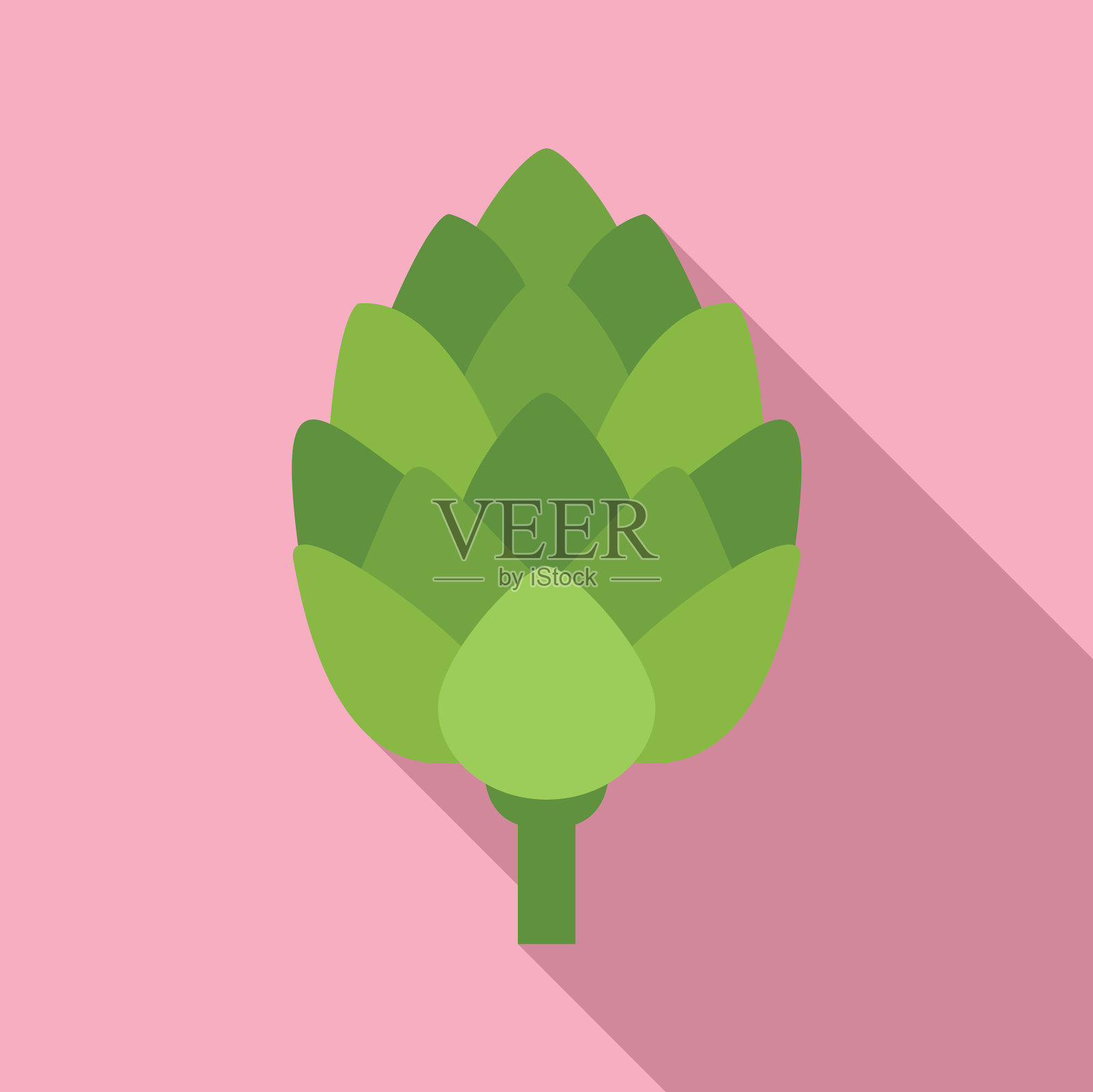 意大利洋蓟图标扁平食品植物插画图片素材