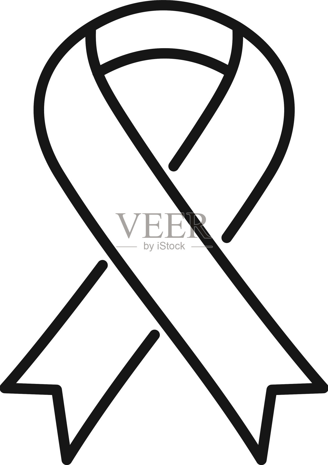 慈善丝带图标轮廓帮助手图标素材