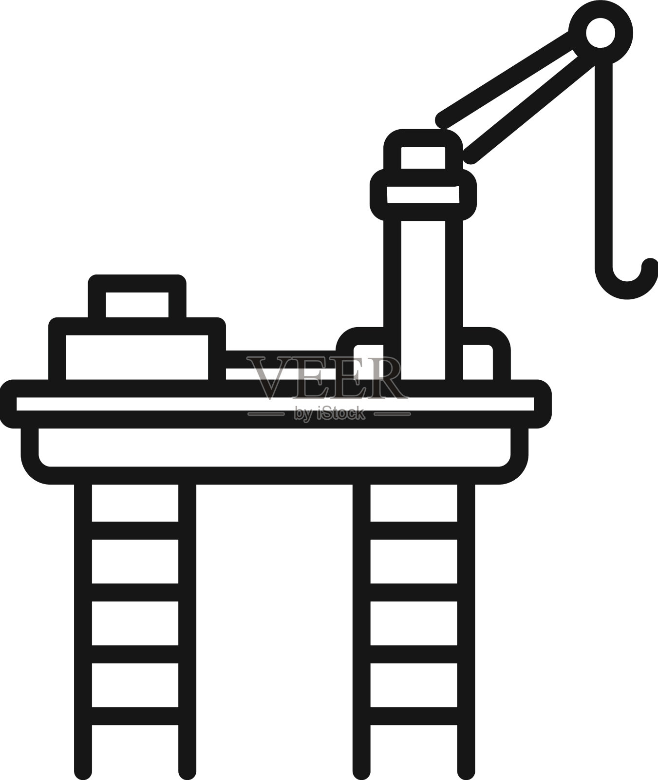 石油钻井平台图标轮廓海平台设计元素图片