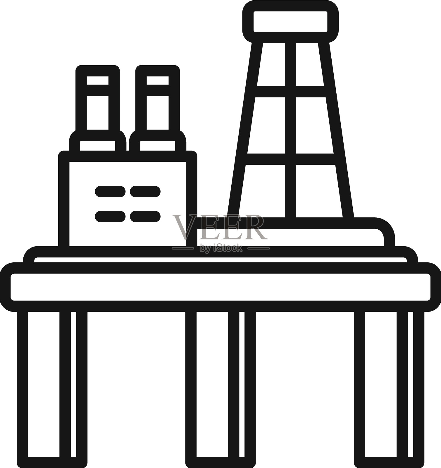 勘探钻机图标轮廓海油图标素材