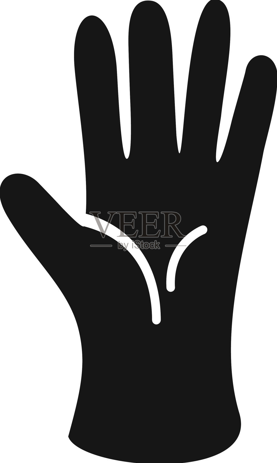 病毒手套图标简单的手乳胶设计元素图片