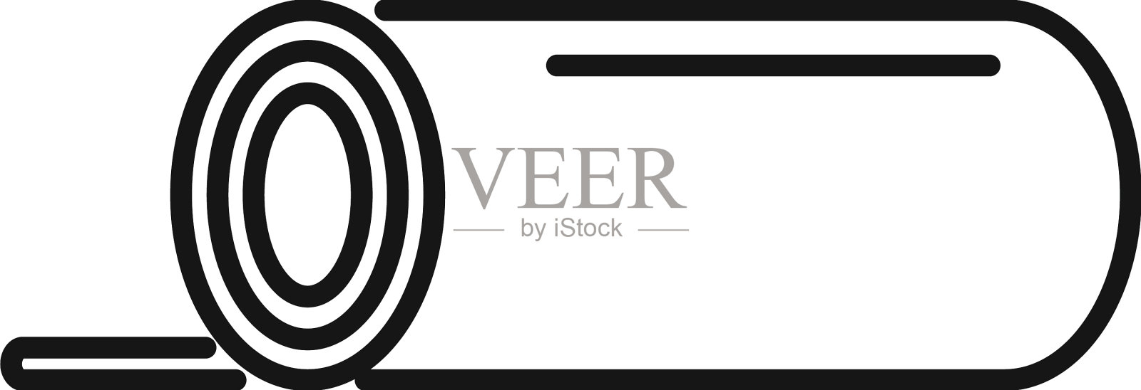 普拉提垫子图标轮廓瑜伽地毯图标素材