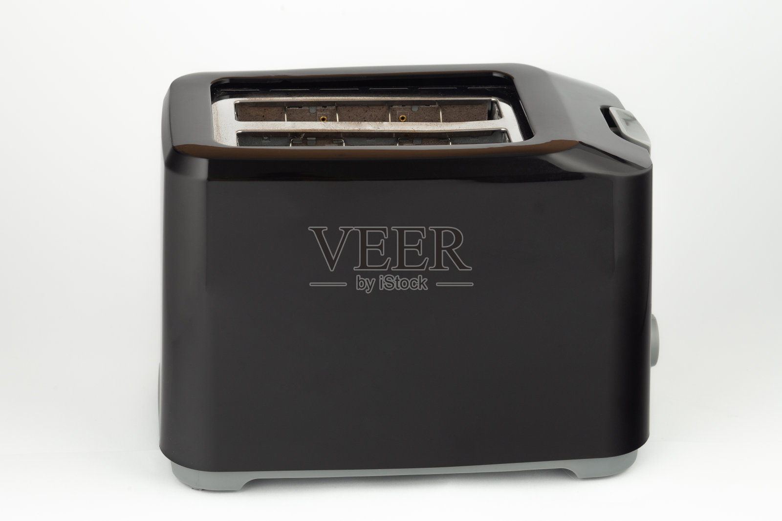 空的黑色烤面包机孤立在白色背景照片摄影图片