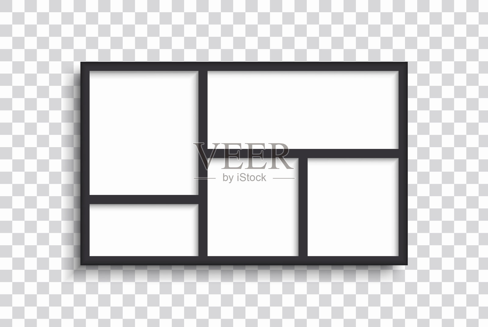 照片框架模型的白色背景与阴影插画图片素材